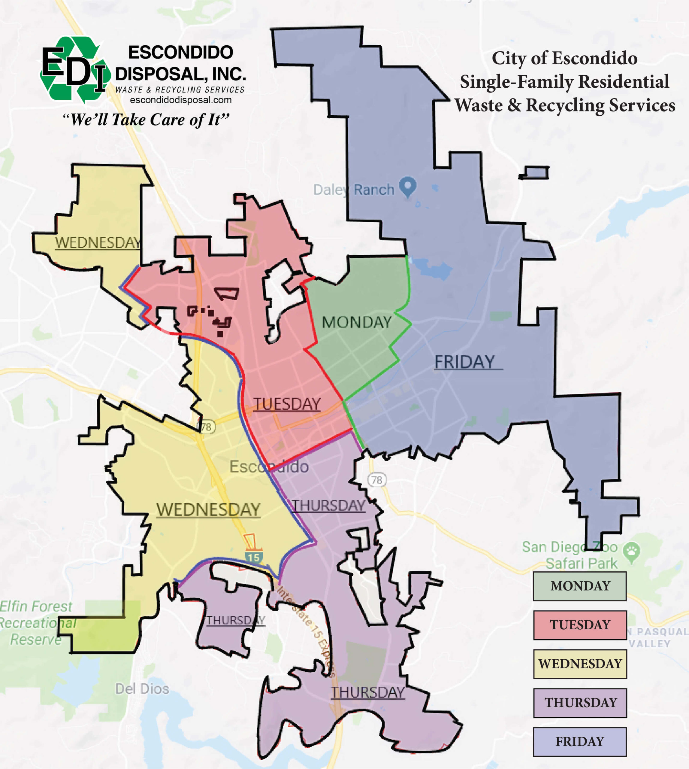 Escondido Trash Schedule 2023 (Bulk Pickup, Holidays, Maps)